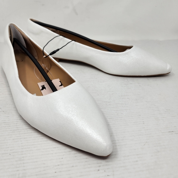 New White Ballet Flats Pointed Toe Flat Shoes Comfort Heel Size 10 - Picture 4 of 7